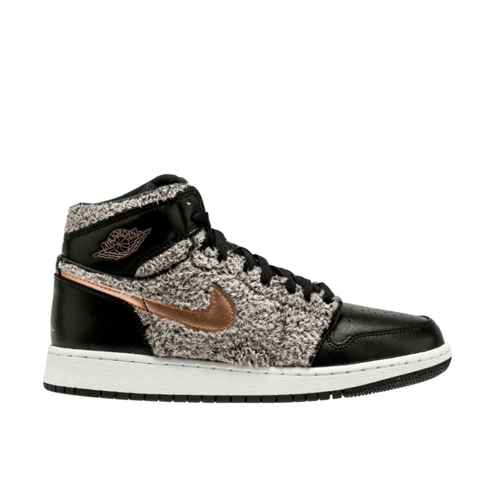 Air Jordan 1 Retro High GS Fleece Black Metallic